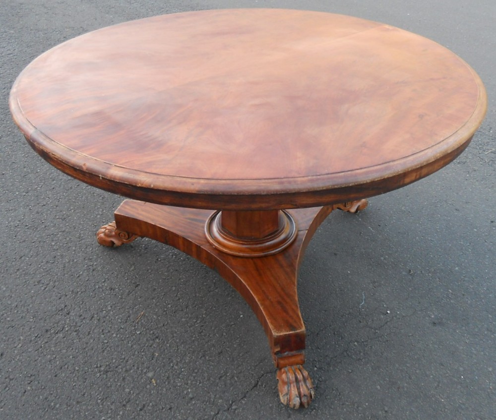 Victorian Round Pedestal Mahogany Dining Table 