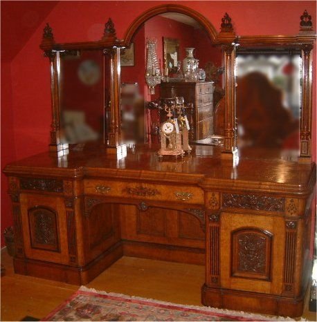 Fabulous Pollard Oak  Mirror Back Sideboard Victorian
