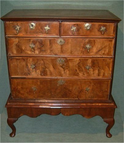 Queen Anne Walnut Chest on Stand