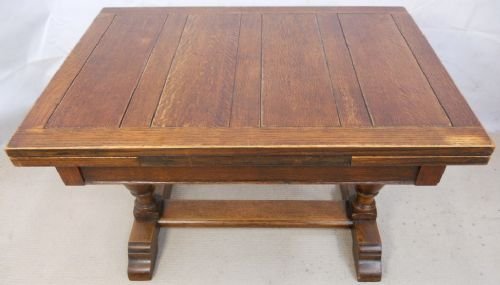 Solid Oak Extending Drawleaf Dining Table Seat Six