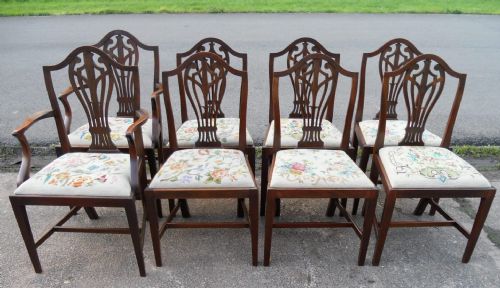 Set of Eight Georgian Style Mahogany Dining Chairs