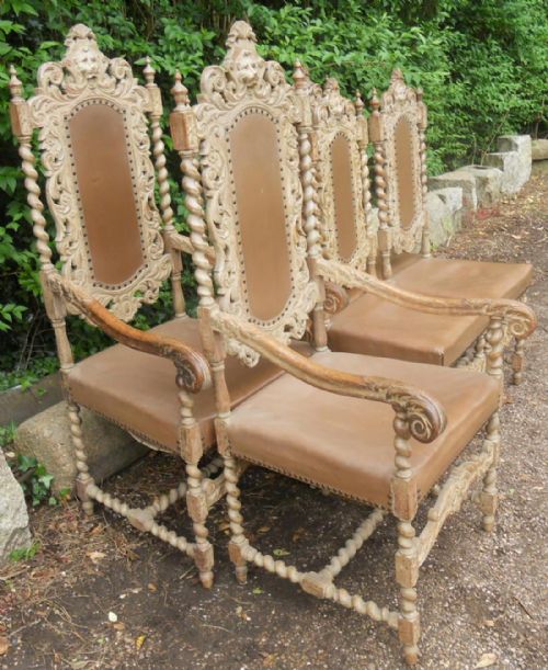 SET OF SIX VICTORIAN HEAVILY CARVED DINING CHAIRS - ADDITIONAL PHOTO 2