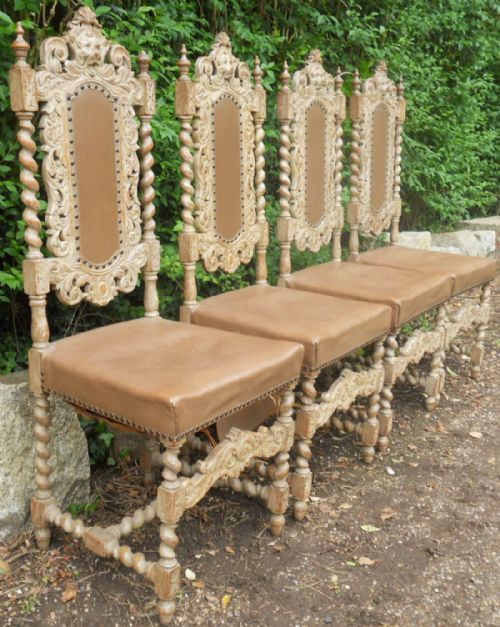 SET OF SIX VICTORIAN HEAVILY CARVED DINING CHAIRS - ADDITIONAL PHOTO 5