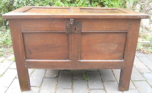 ANTIQUE SMALL OAK BLANKET CHEST - ADDITIONAL PHOTO 3
