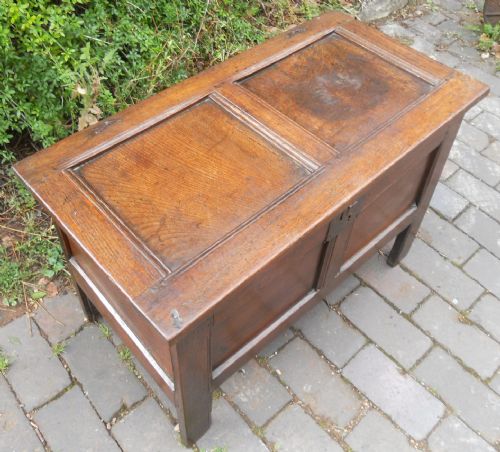ANTIQUE SMALL OAK BLANKET CHEST - ADDITIONAL PHOTO 5