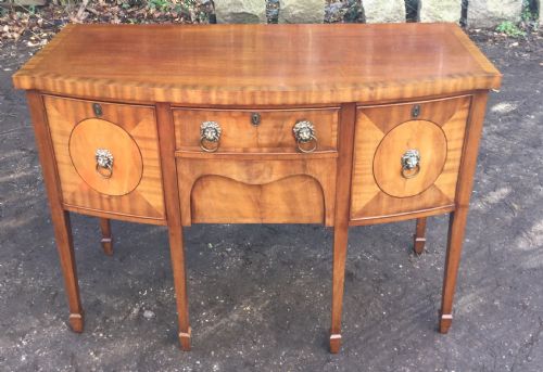 Georgian Style Mahogany Small Bowfront Sideboard