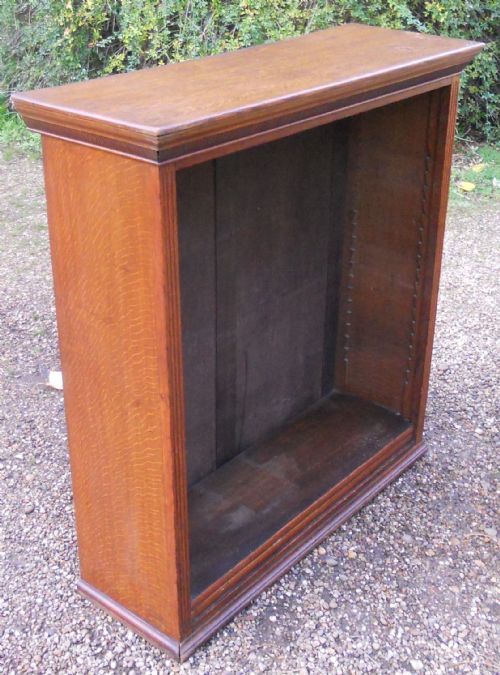 Edwardian Small Oak Open Bookcase