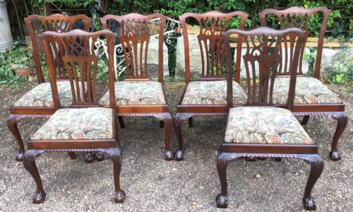 SET OF SIX CHIPPENDALE STYLE MAHOGANY DINING CHAIRS - ADDITIONAL PHOTO 1