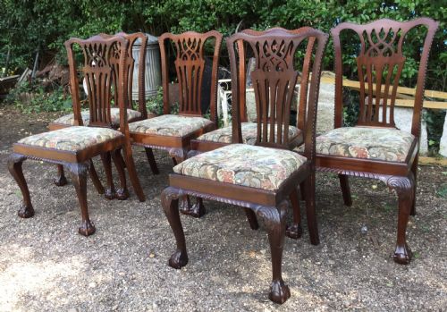 SET OF SIX CHIPPENDALE STYLE MAHOGANY DINING CHAIRS - ADDITIONAL PHOTO 2