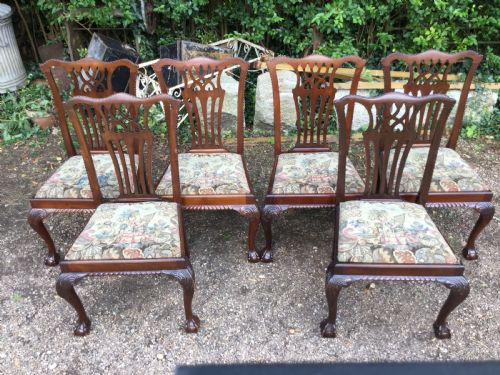 SET OF SIX CHIPPENDALE STYLE MAHOGANY DINING CHAIRS - ADDITIONAL PHOTO 5