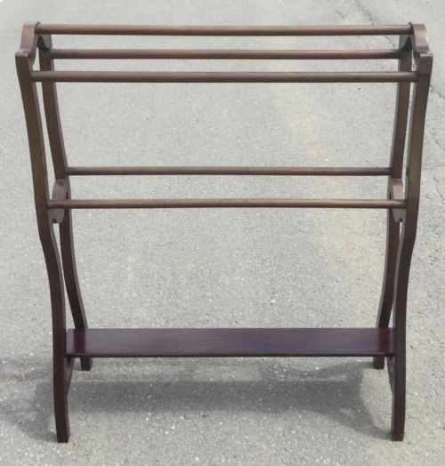 EDWARDIAN MAHOGANY TOWEL RAIL - ADDITIONAL PHOTO 2