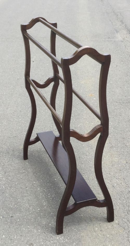 EDWARDIAN MAHOGANY TOWEL RAIL - ADDITIONAL PHOTO 3