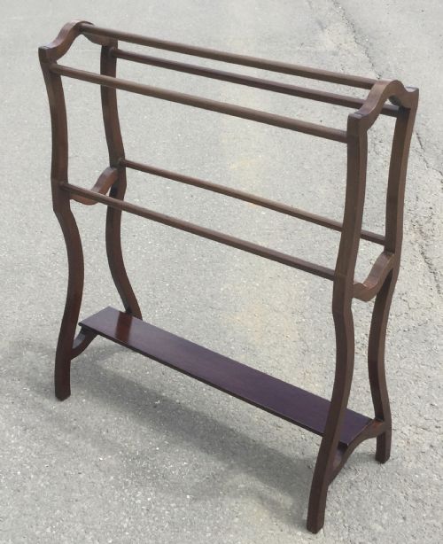 EDWARDIAN MAHOGANY TOWEL RAIL - ADDITIONAL PHOTO 6