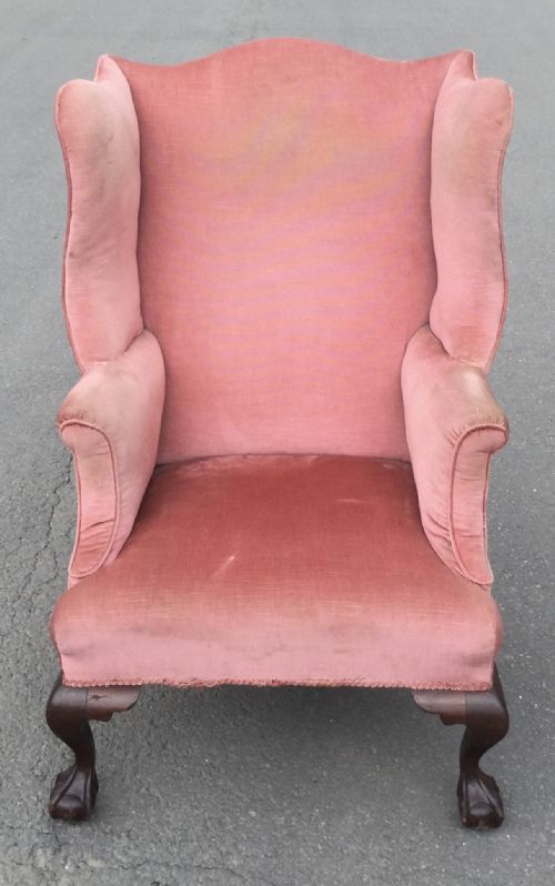 GEORGIAN STYLE WING FIRESIDE ARMCHAIR - ADDITIONAL PHOTO 2