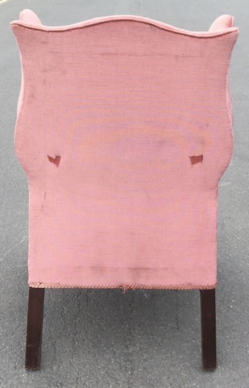 GEORGIAN STYLE WING FIRESIDE ARMCHAIR - ADDITIONAL PHOTO 5