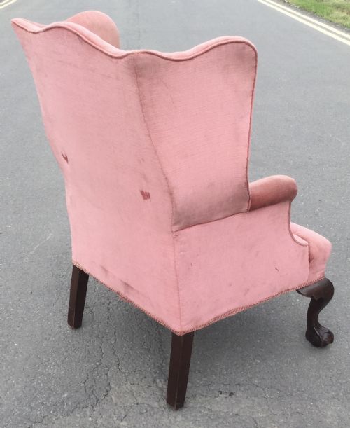 GEORGIAN STYLE WING FIRESIDE ARMCHAIR - ADDITIONAL PHOTO 7