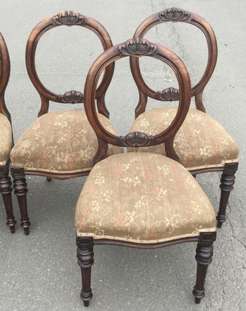SET OF SIX VICTORIAN WALNUT DINING CHAIRS - ADDITIONAL PHOTO 2