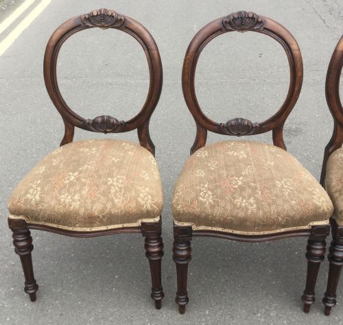 SET OF SIX VICTORIAN WALNUT DINING CHAIRS - ADDITIONAL PHOTO 3