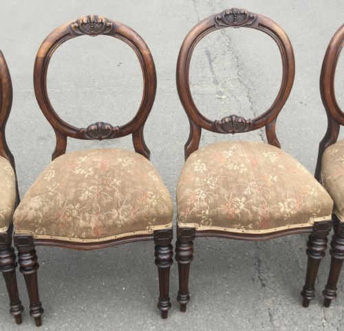 SET OF SIX VICTORIAN WALNUT DINING CHAIRS - ADDITIONAL PHOTO 5