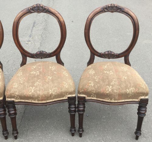 SET OF SIX VICTORIAN WALNUT DINING CHAIRS - ADDITIONAL PHOTO 6