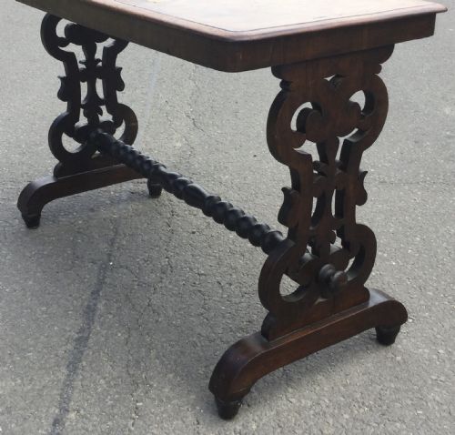 VICTORIAN INLAID WALNUT CHESS TOP TABLE - ADDITIONAL PHOTO 7