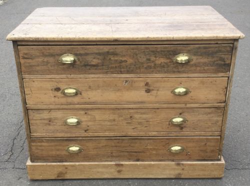 EDWARDIAN PITCH PINE PLAN CHEST - ADDITIONAL PHOTO 1