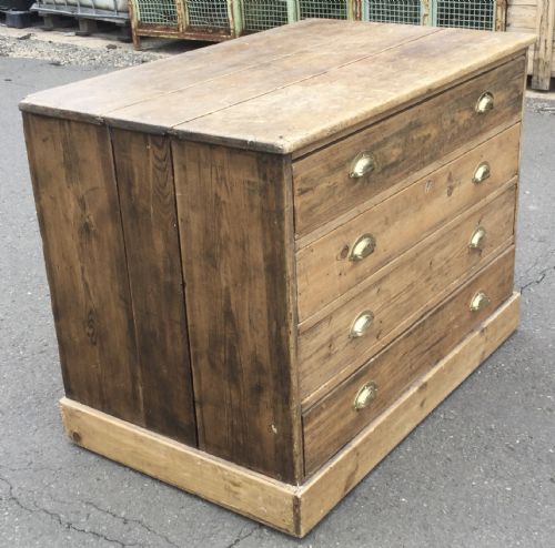 EDWARDIAN PITCH PINE PLAN CHEST - ADDITIONAL PHOTO 2