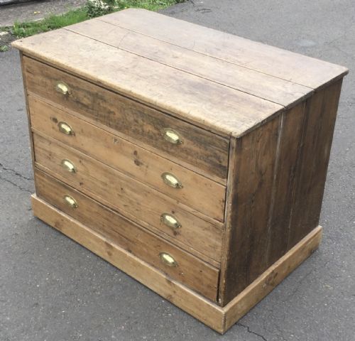 EDWARDIAN PITCH PINE PLAN CHEST - ADDITIONAL PHOTO 4