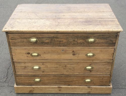 EDWARDIAN PITCH PINE PLAN CHEST - ADDITIONAL PHOTO 5