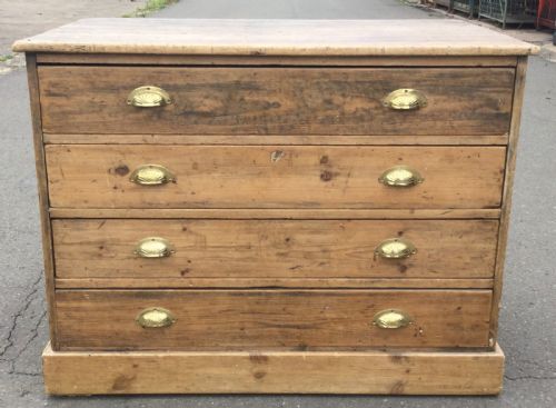 EDWARDIAN PITCH PINE PLAN CHEST - ADDITIONAL PHOTO 6
