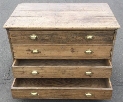 EDWARDIAN PITCH PINE PLAN CHEST - ADDITIONAL PHOTO 7