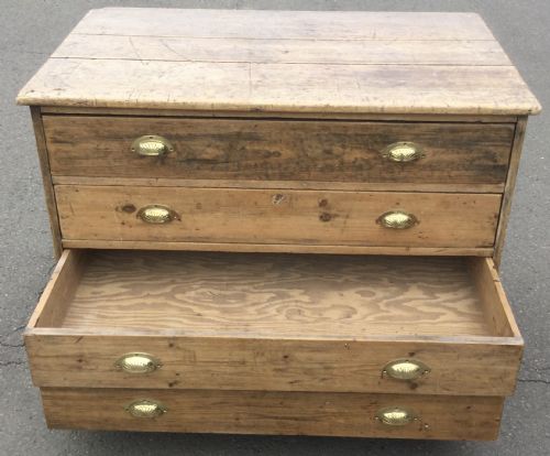 EDWARDIAN PITCH PINE PLAN CHEST - ADDITIONAL PHOTO 8