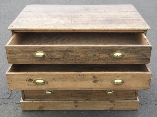 EDWARDIAN PITCH PINE PLAN CHEST - ADDITIONAL PHOTO 9