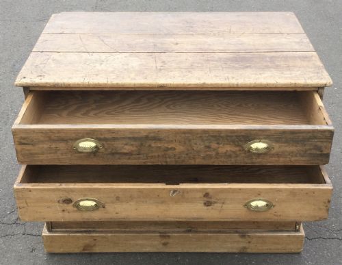 EDWARDIAN PITCH PINE PLAN CHEST - ADDITIONAL PHOTO 10