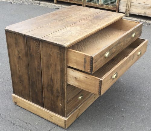 EDWARDIAN PITCH PINE PLAN CHEST - ADDITIONAL PHOTO 11