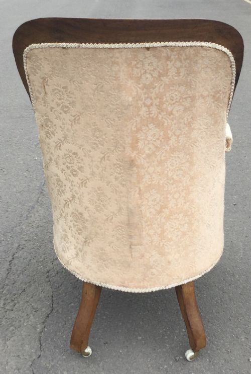 VICTORIAN MAHOGANY OPEN ARM FIRESIDE ARMCHAIR - ADDITIONAL PHOTO 4
