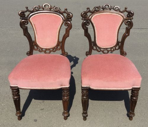 PAIR VICTORIAN ROSEWOOD SIDE CHAIRS - ADDITIONAL PHOTO 1