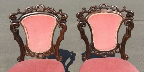 PAIR VICTORIAN ROSEWOOD SIDE CHAIRS - ADDITIONAL PHOTO 3