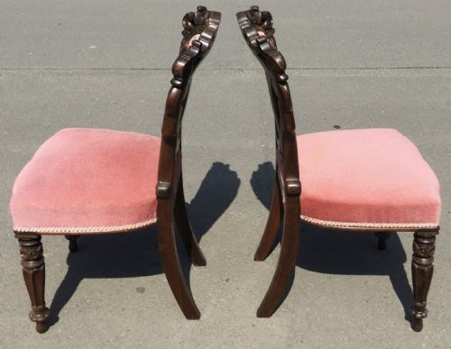PAIR VICTORIAN ROSEWOOD SIDE CHAIRS - ADDITIONAL PHOTO 5