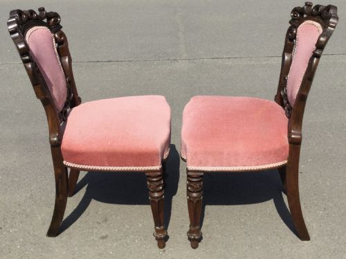 PAIR VICTORIAN ROSEWOOD SIDE CHAIRS - ADDITIONAL PHOTO 7