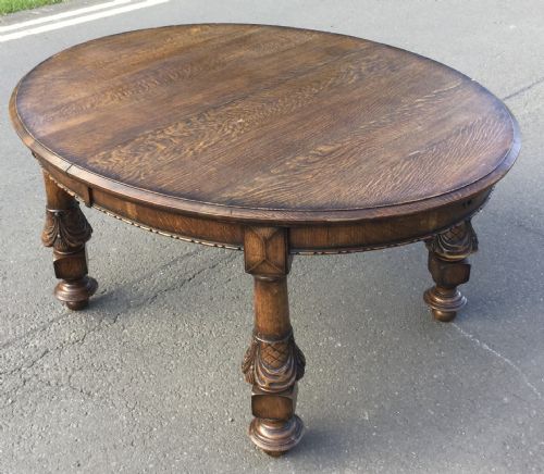 Oval Oak Extending Dining Table to Seat Ten