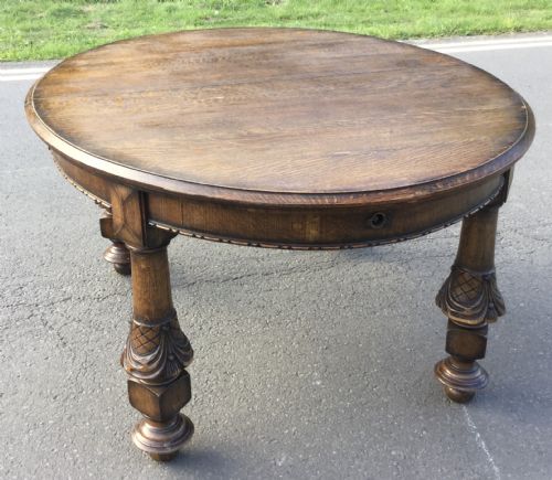 fig 1. Oval Oak Extending Dining Table to Seat Ten
