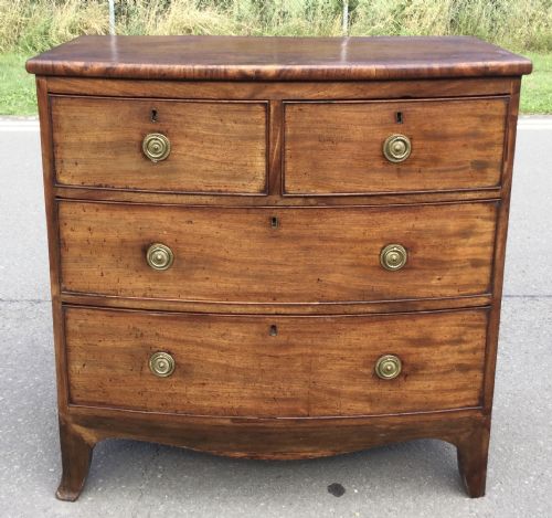 Georgian Small Mahogany Bowfront Chest of Drawers