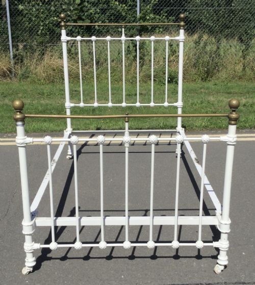 Victorian Brass & Iron Painted Large Single Bed