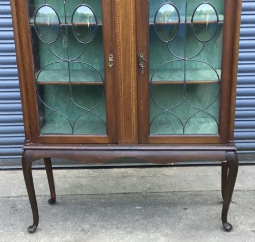 ART NOUVEAU INLAID MAHOGANY DISPLAY CABINET - ADDITIONAL PHOTO 3