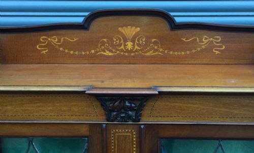 ART NOUVEAU INLAID MAHOGANY DISPLAY CABINET - ADDITIONAL PHOTO 5