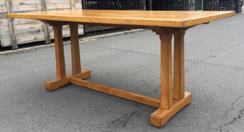 GOLDEN OAK REFECTORY DINING TABLE - ADDITIONAL PHOTO 1