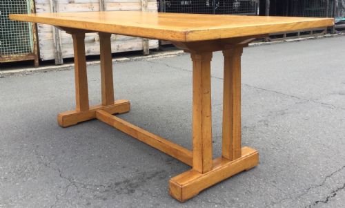 GOLDEN OAK REFECTORY DINING TABLE - ADDITIONAL PHOTO 2