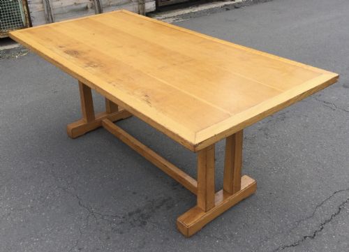 GOLDEN OAK REFECTORY DINING TABLE - ADDITIONAL PHOTO 3