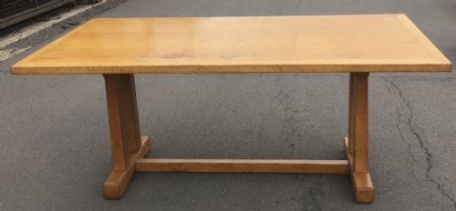 GOLDEN OAK REFECTORY DINING TABLE - ADDITIONAL PHOTO 5